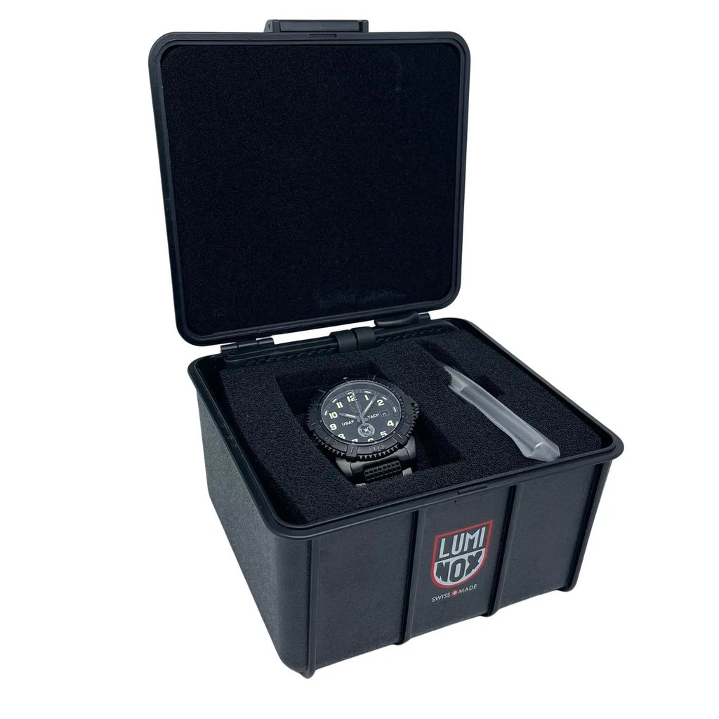  Full View Box, Documents and Luminox XS.6252.BO.TAC.SET With Watch In The Image 