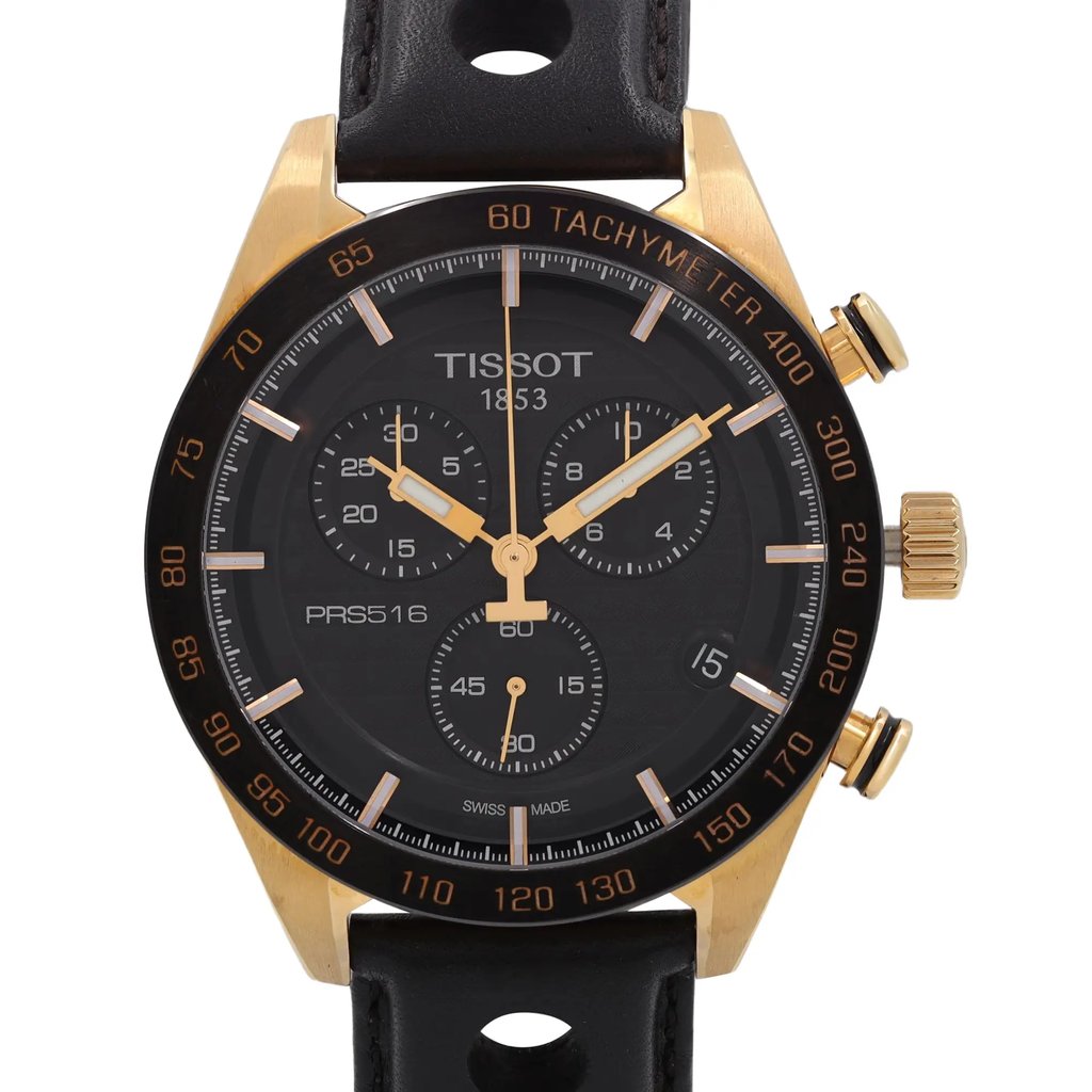 Up Close Front Facing Picture Of Tissot T100.417.36.051.00 Stainless Steel Watch Unworn Condition