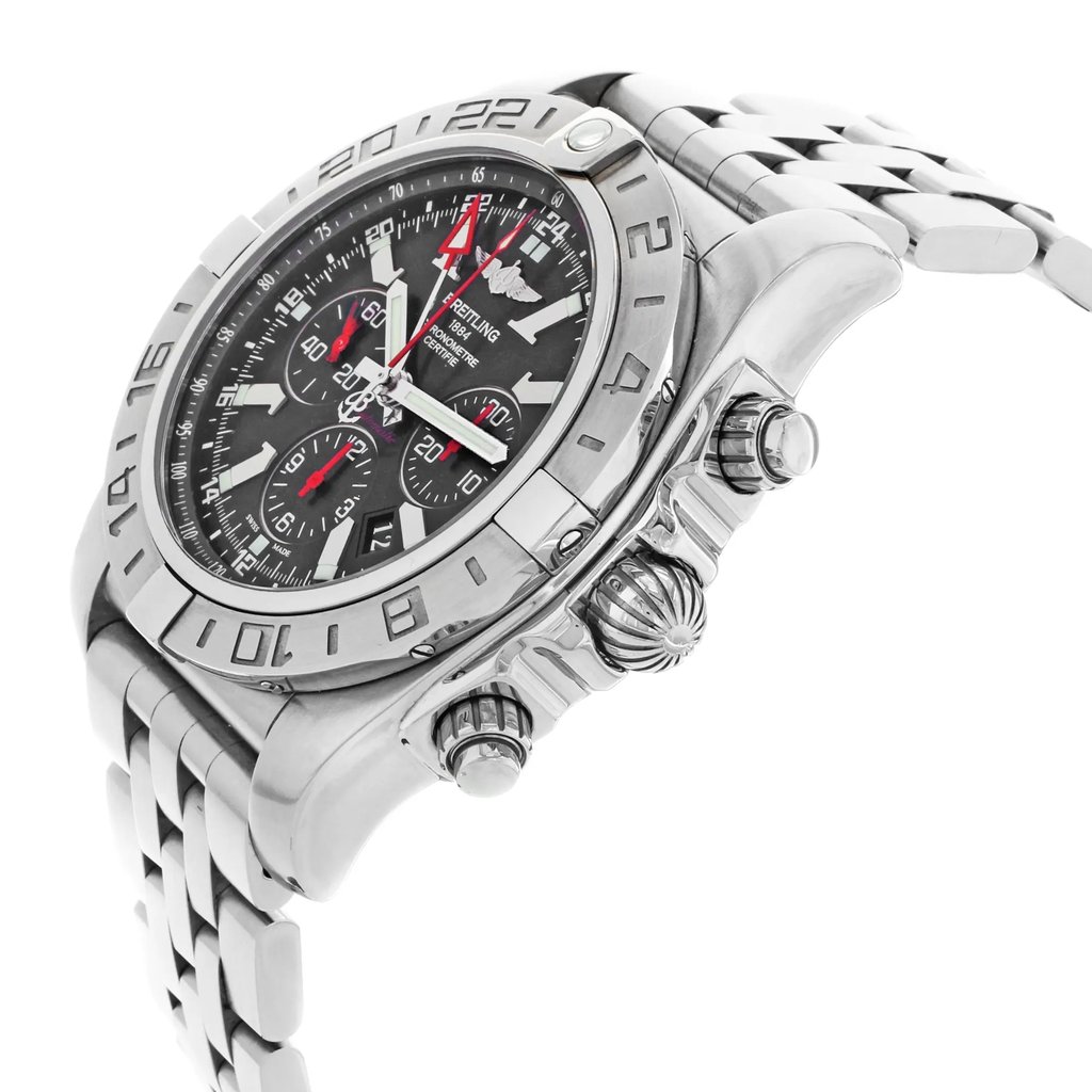 View Of Crown Facing Side Of Breitling AB041210/BB48-384A Stainless Steel Watch Pre Owned Condition