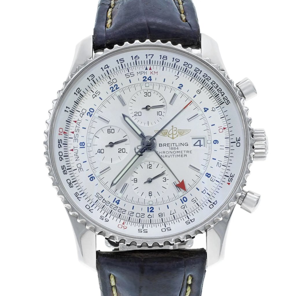 Up Close Front Facing Picture Of Breitling A2432212/G571-441X Stainless Steel Watch Pre Owned Condition