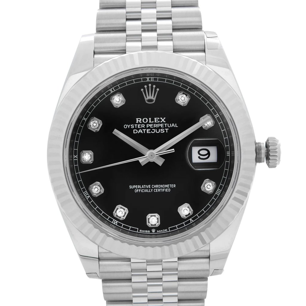 Up Close Front Facing Picture Of Rolex 126334 Stainless Steel Watch New Condition