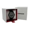 An image of a Wristwatch by Wenger. This Display Model item is designed for Men, featuring a Casual style. It has a Quartz movement and an Analog display with a Black dial color. The indices include 12-Hour Dial,Arabic Numerals. The band is made of Nylon and the case is made of Stainless Steel. The watch has a Round shape with a case size of 43 mm and a case thickness of 8 mm.