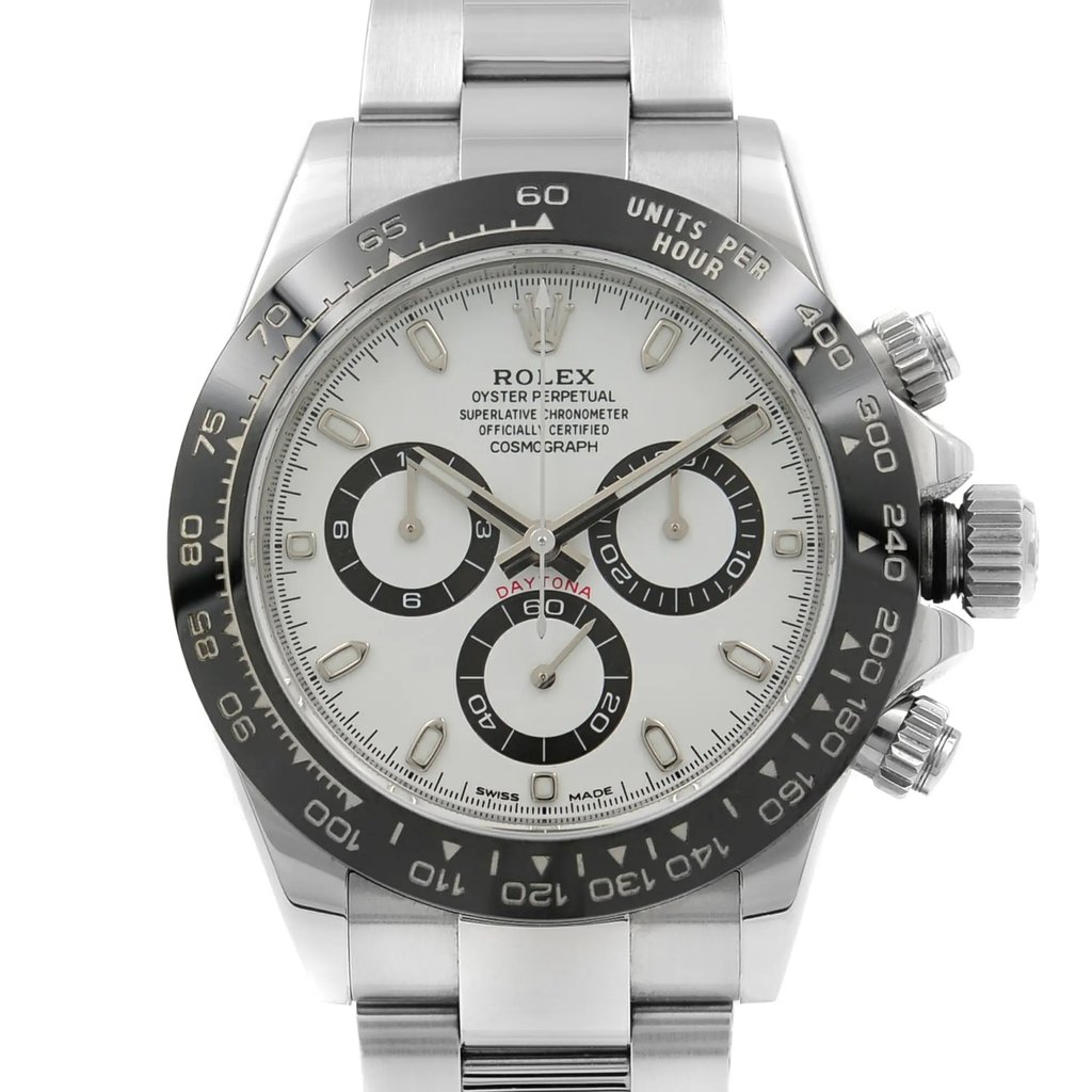 Up Close Front Facing Picture Of Rolex 116500LN w Stainless Steel Watch Pre Owned Condition