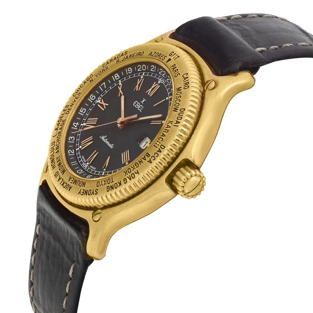 View Of Crown Facing Side Of EBEL 8124913                     Gold 18kt Watch Pre Owned Condition