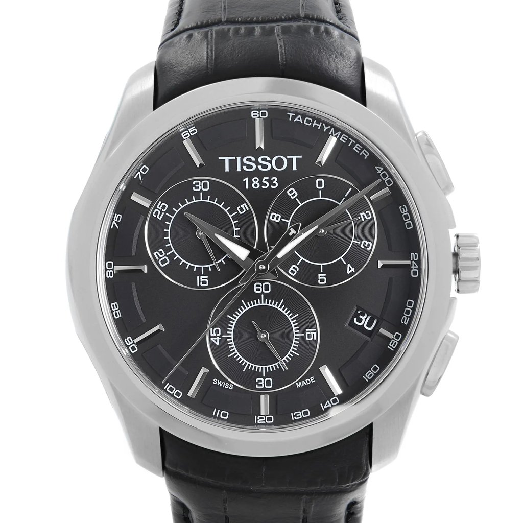 Up Close Front Facing Picture Of Tissot T035.617.16.051.00 Stainless Steel Watch Pre Owned Condition