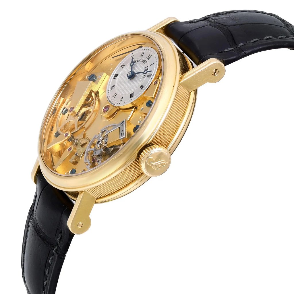 View Of Crown Facing Side Of Breguet 7027BA/11/9V6 Gold 18kt Watch Pre Owned Condition