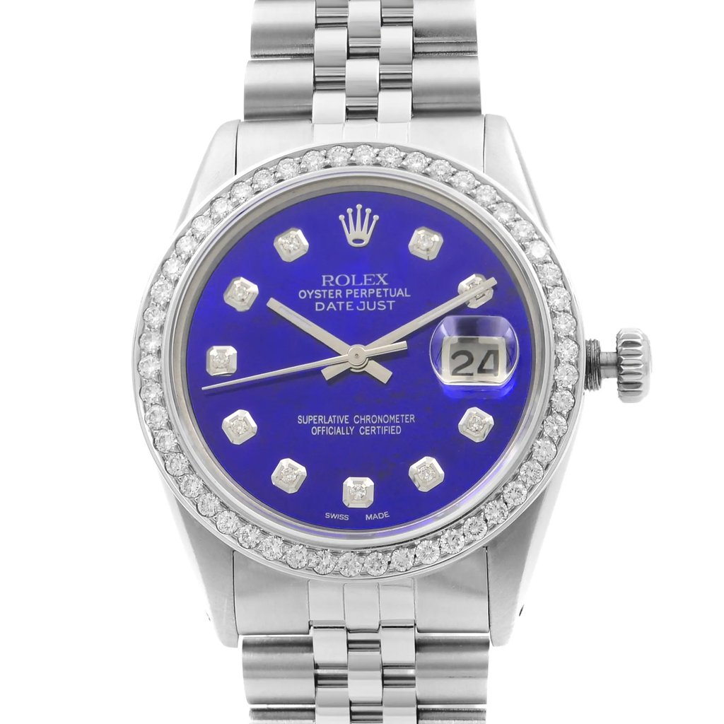 Up Close Front Facing Picture Of Rolex 16014 Stainless Steel Watch Pre Owned Condition