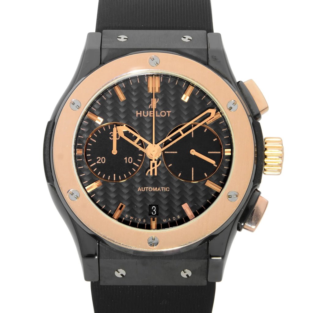 Up Close Front Facing Picture Of Hublot 521.CO.1781.RX Titanium Watch Pre Owned Condition