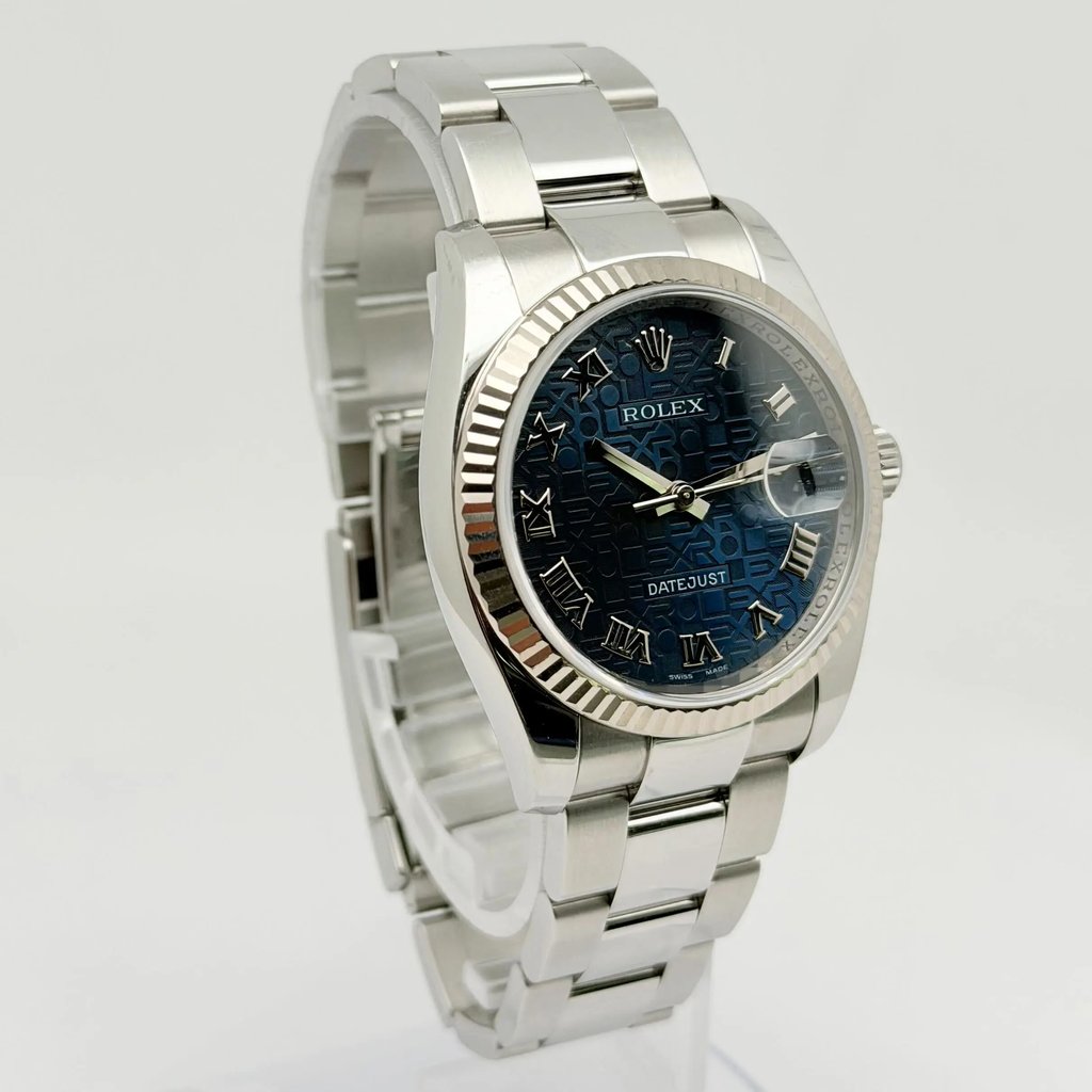 View Of Opposite Crown Facing Side Of Rolex 116234 Stainless Steel Watch Pre Owned Condition