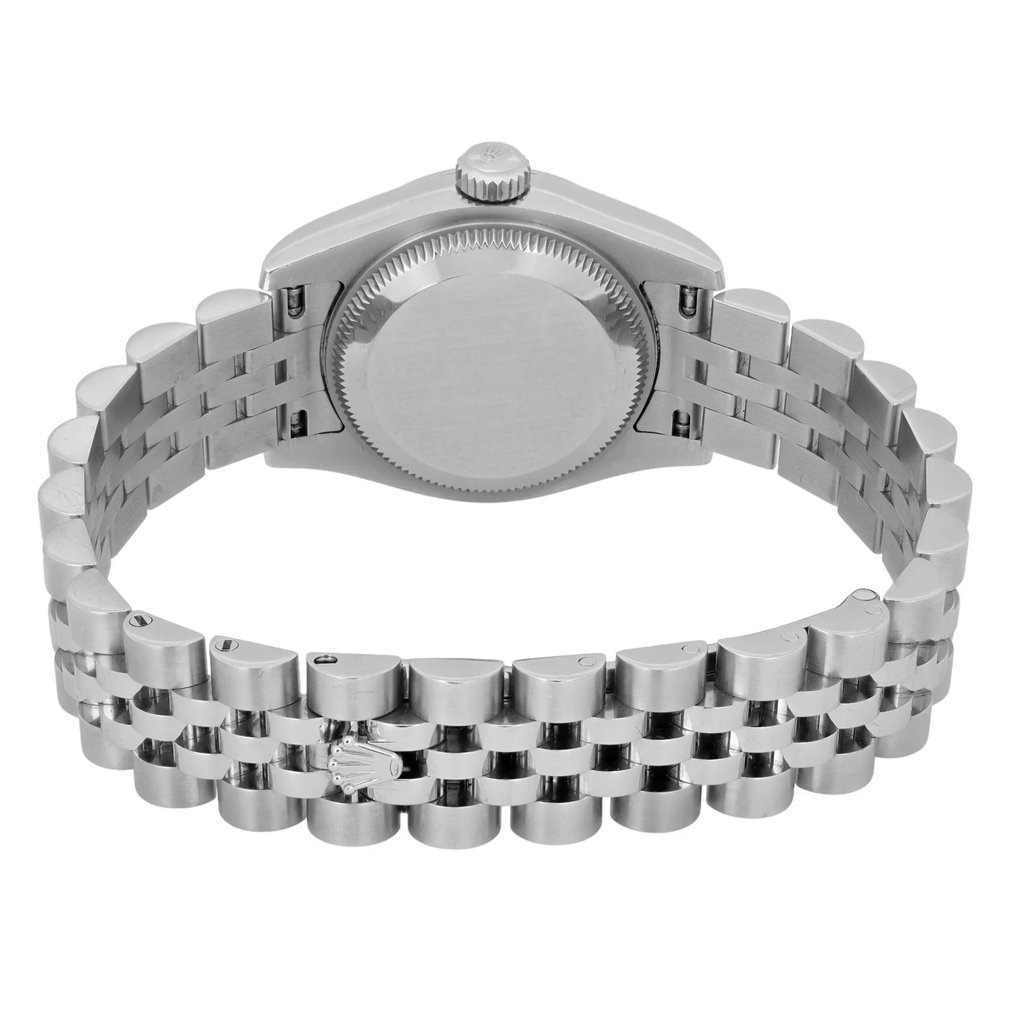 Back View Of Solid Back Case And Open Stainless Steel Band Of Rolex 179174 Watch Pre Owned Condition