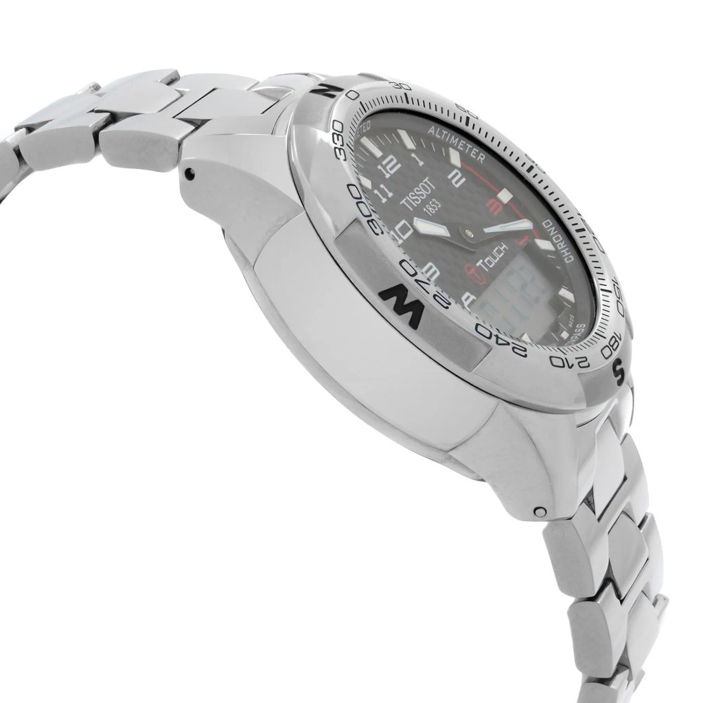 View Of Opposite Crown Facing Side Of Tissot T047.420.44.207.00 Titanium Watch New Condition