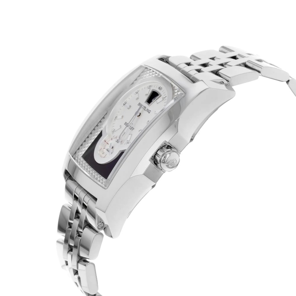View Of Crown Facing Side Of Breitling A2836212/B844-982A Stainless Steel Watch Display Model Condition