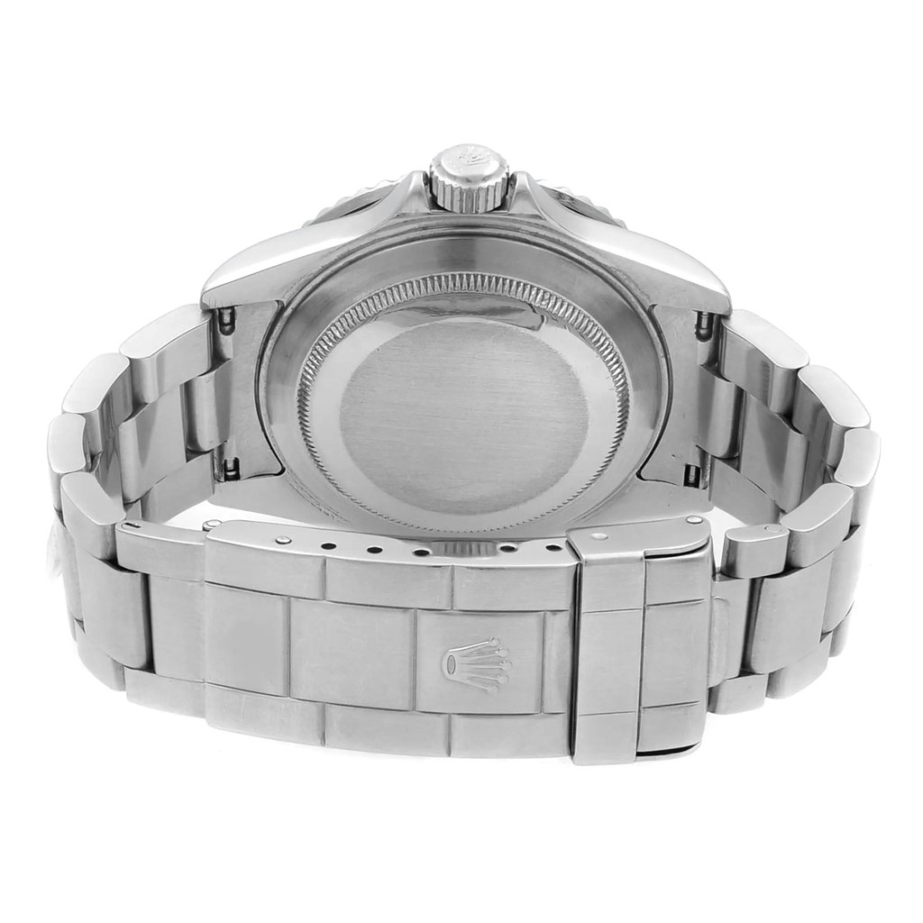 Back View Of {Caseback} Back Case And Closed Stainless Steel Band Of Rolex 16610T Watch Pre Owned Condition