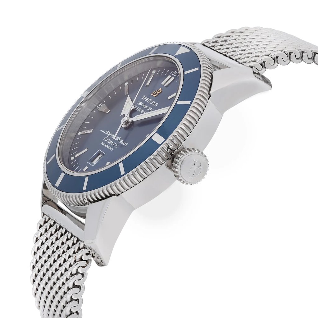 View Of Crown Facing Side Of Breitling A1732016-C734SS Stainless Steel Watch Pre Owned Condition