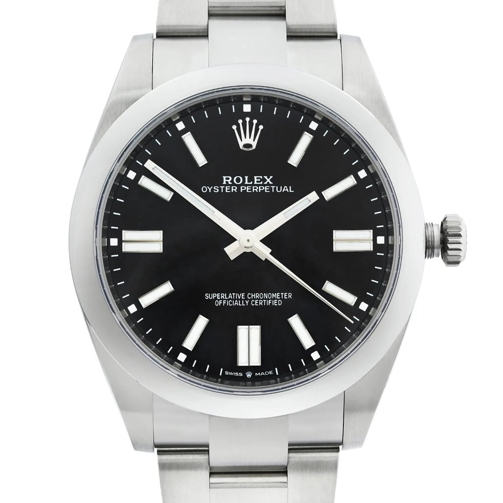 Up Close Front Facing Picture Of Rolex 126000 Stainless Steel Watch New Condition