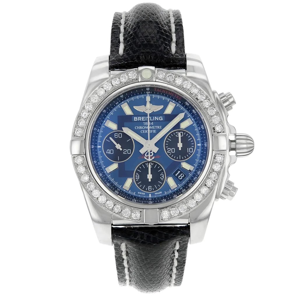Front Full View Of Breitling AB0140 Stainless Steel Watch Unworn Condition {Product Condition}