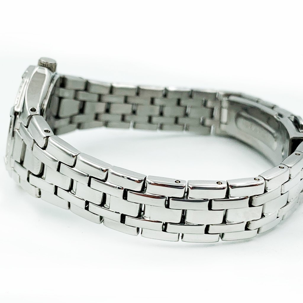 Back View Of {Caseback} Back Case And Closed Stainless Steel Band Of Pulsar PXT913 Watch Display Model Condition