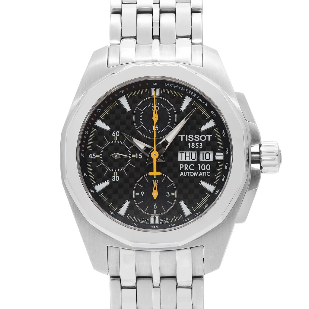 Up Close Front Facing Picture Of Tissot T008.414.11.201.00  Stainless Steel Watch Pre Owned Condition