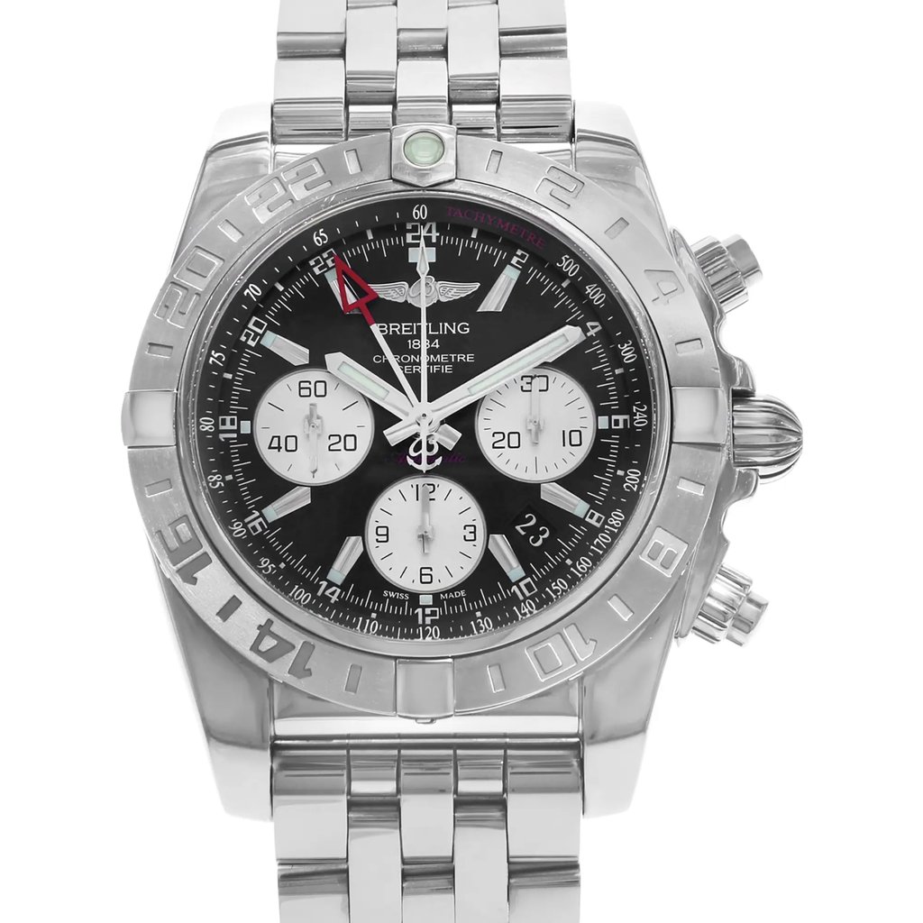 Up Close Front Facing Picture Of Breitling AB042011/BB56-375A Stainless Steel Watch Unworn Condition