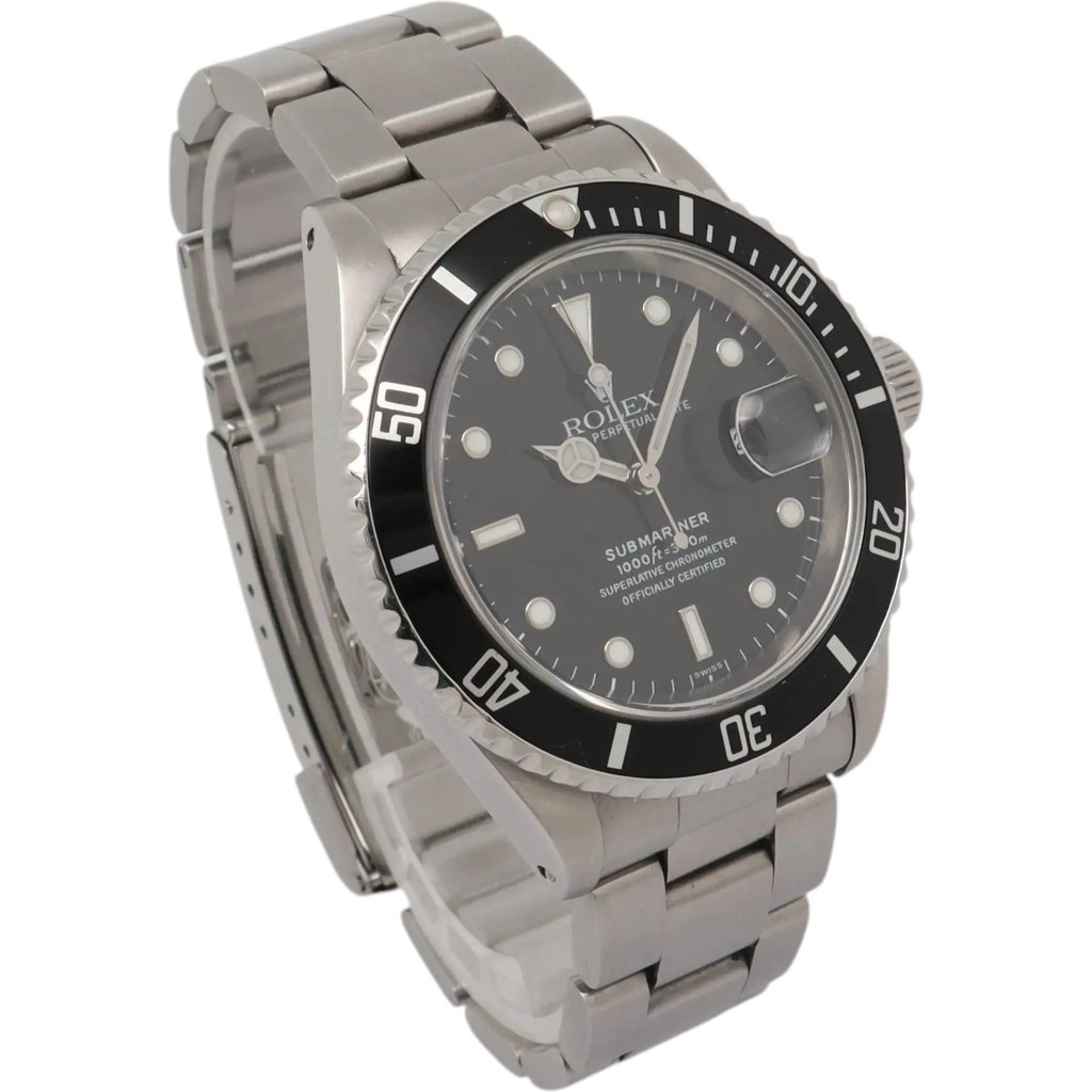 View Of Opposite Crown Facing Side Of Rolex 16610 Stainless Steel Watch Pre Owned Condition