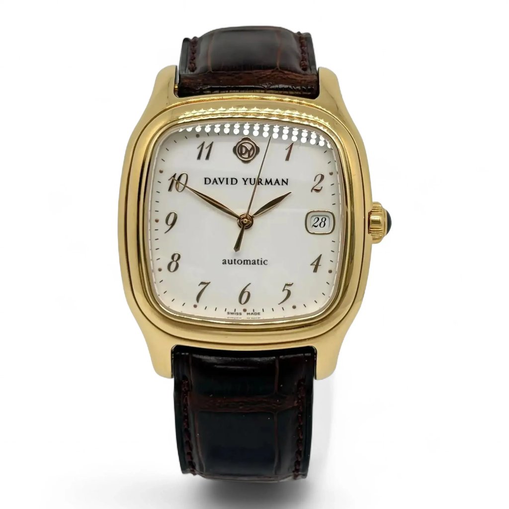 Front Full View Of David Yurman T301-L88 Yellow Gold Watch Pre Owned Condition Good