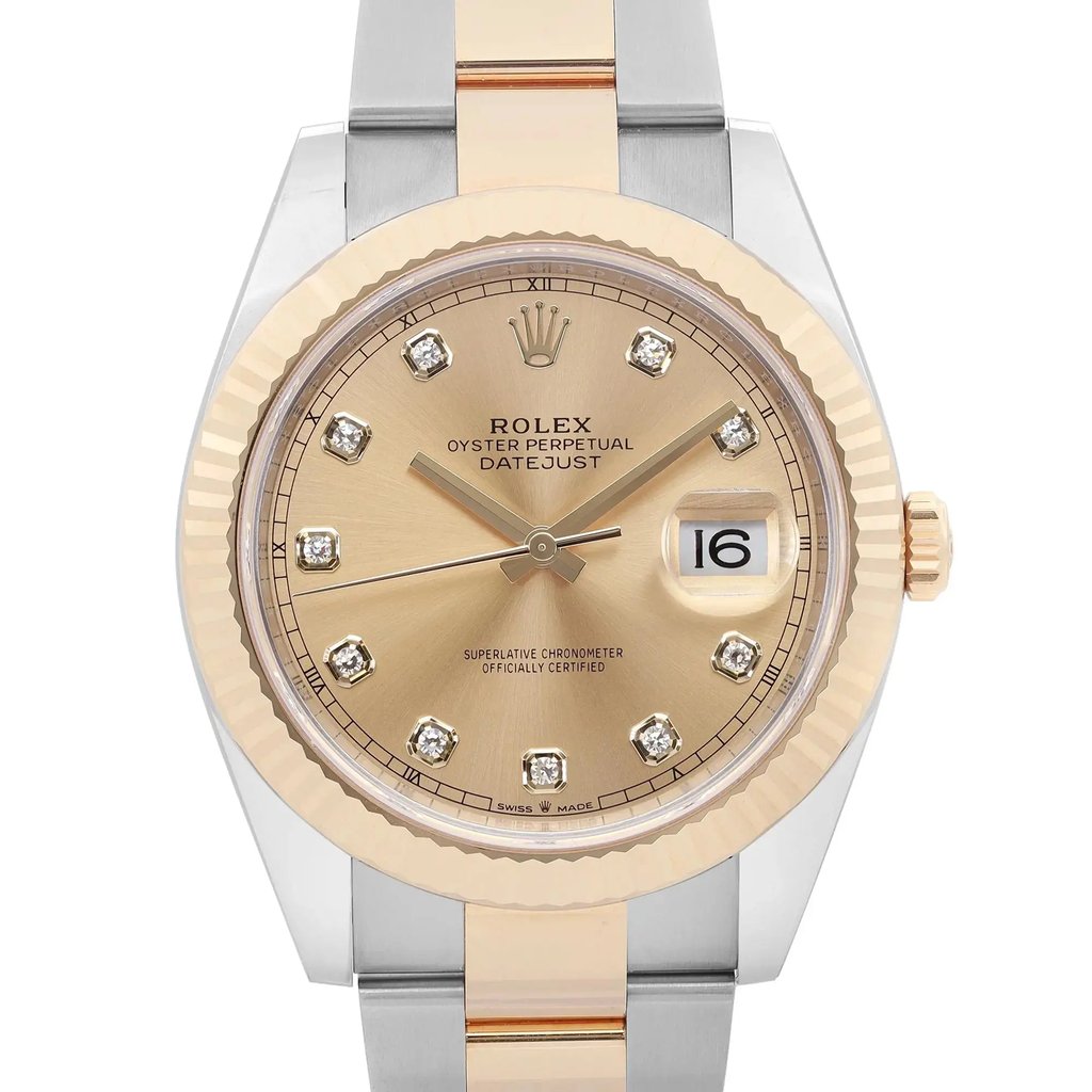 Up Close Front Facing Picture Of Rolex 126333 Stainless Steel Watch Pre Owned Condition