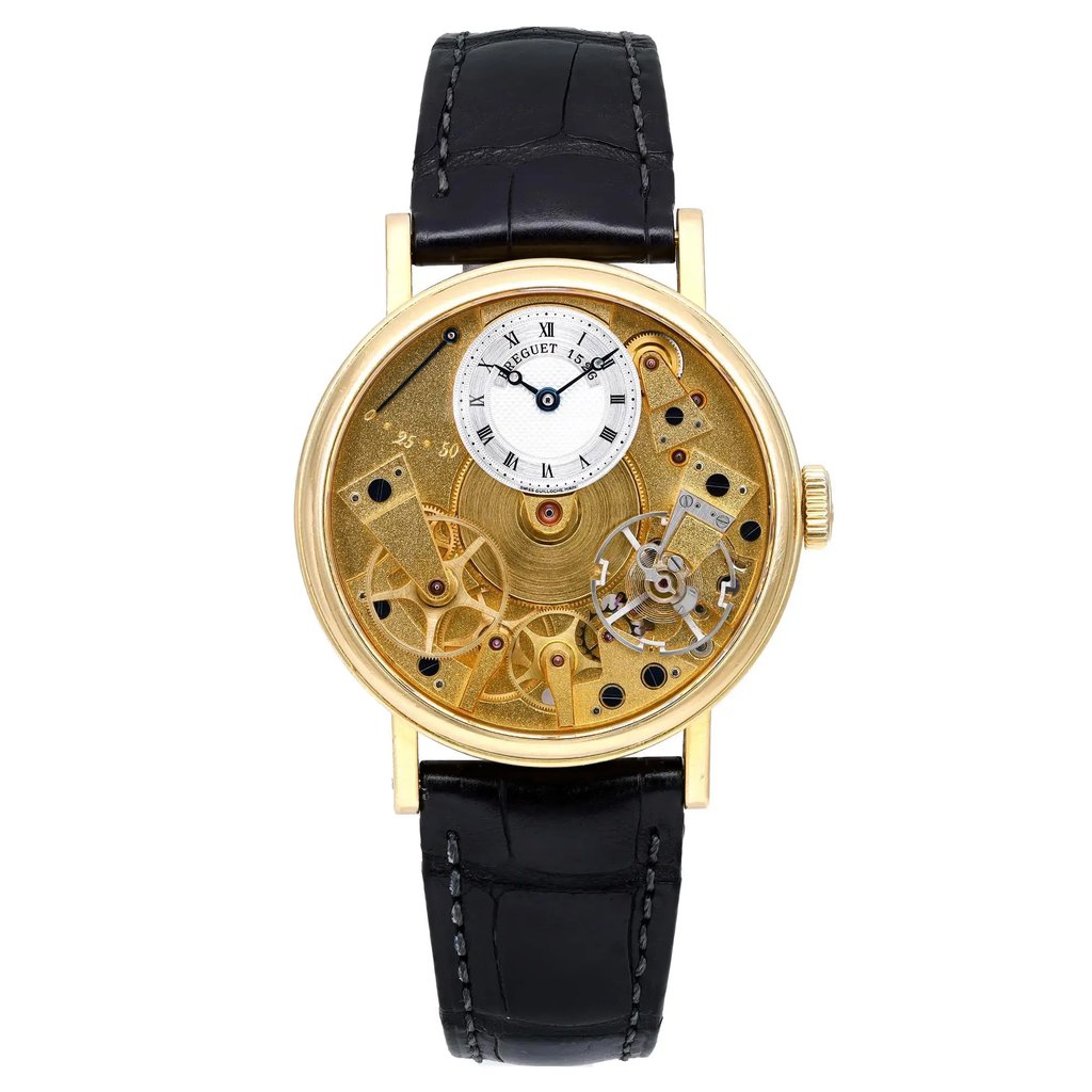 Front Full View Of Breguet 7027BA/11/9V6 Gold 18kt Watch Pre Owned Condition Good