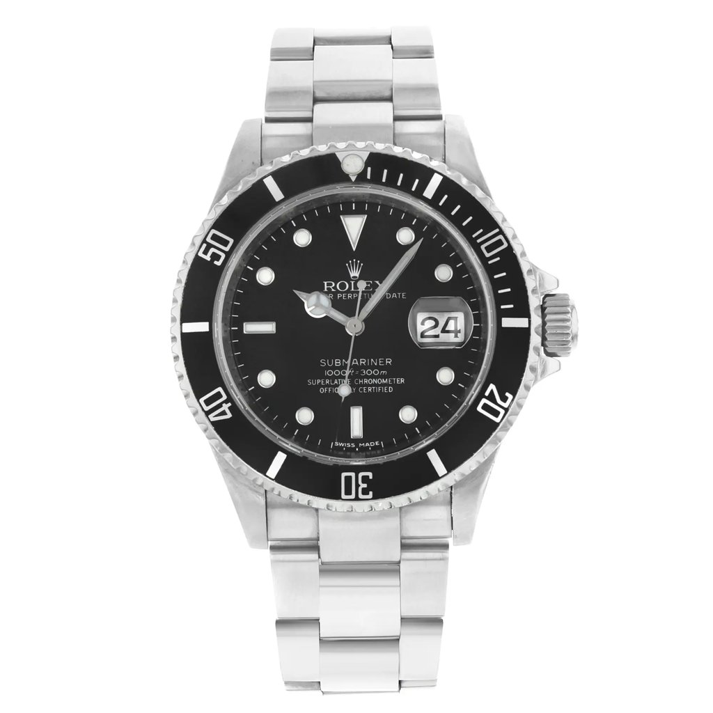 Front Full View Of Rolex 16610 Stainless Steel Watch Pre Owned Condition {Product Condition}
