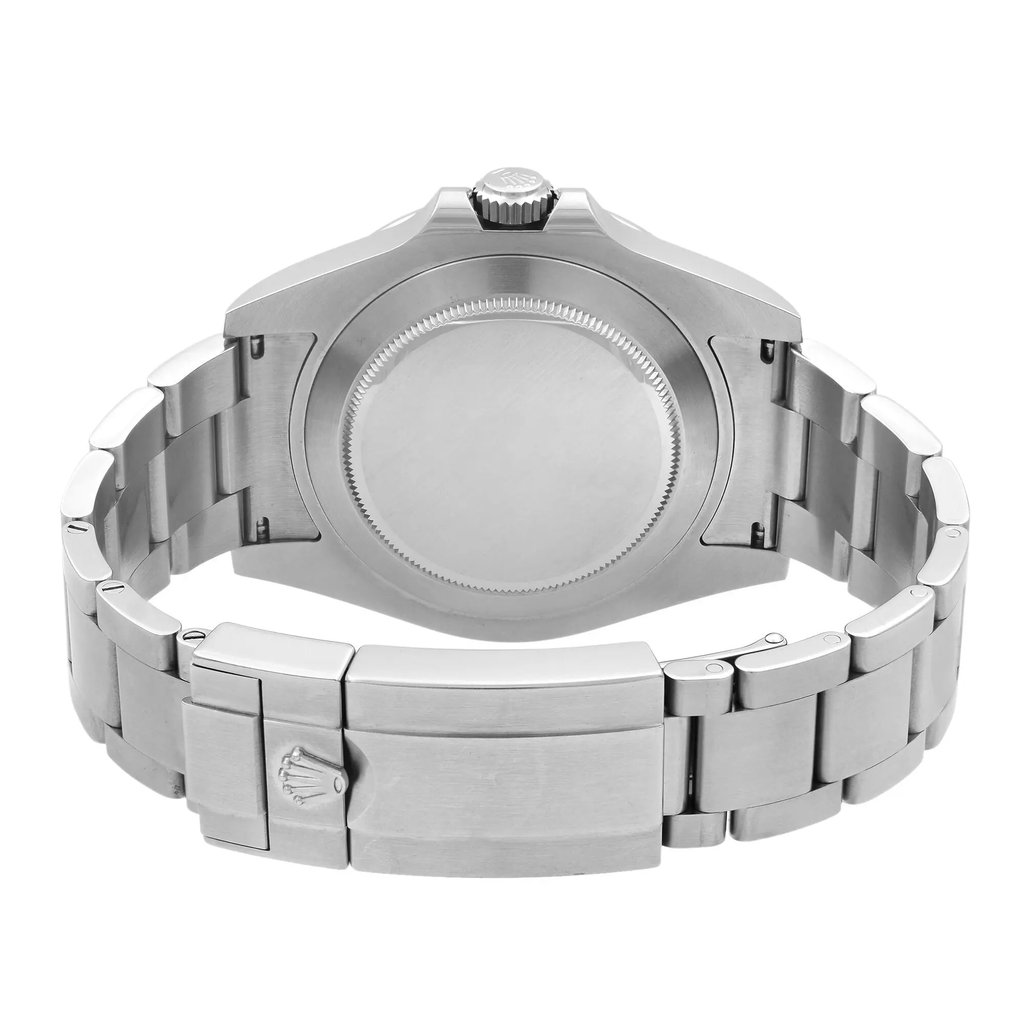 Back View Of Solid Back Case And Closed Stainless Steel Band Of Rolex 216570 Watch Pre Owned Condition