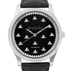Up Close Front Facing Picture Of Gucci YA126286 Stainless Steel Watch Display Model Condition