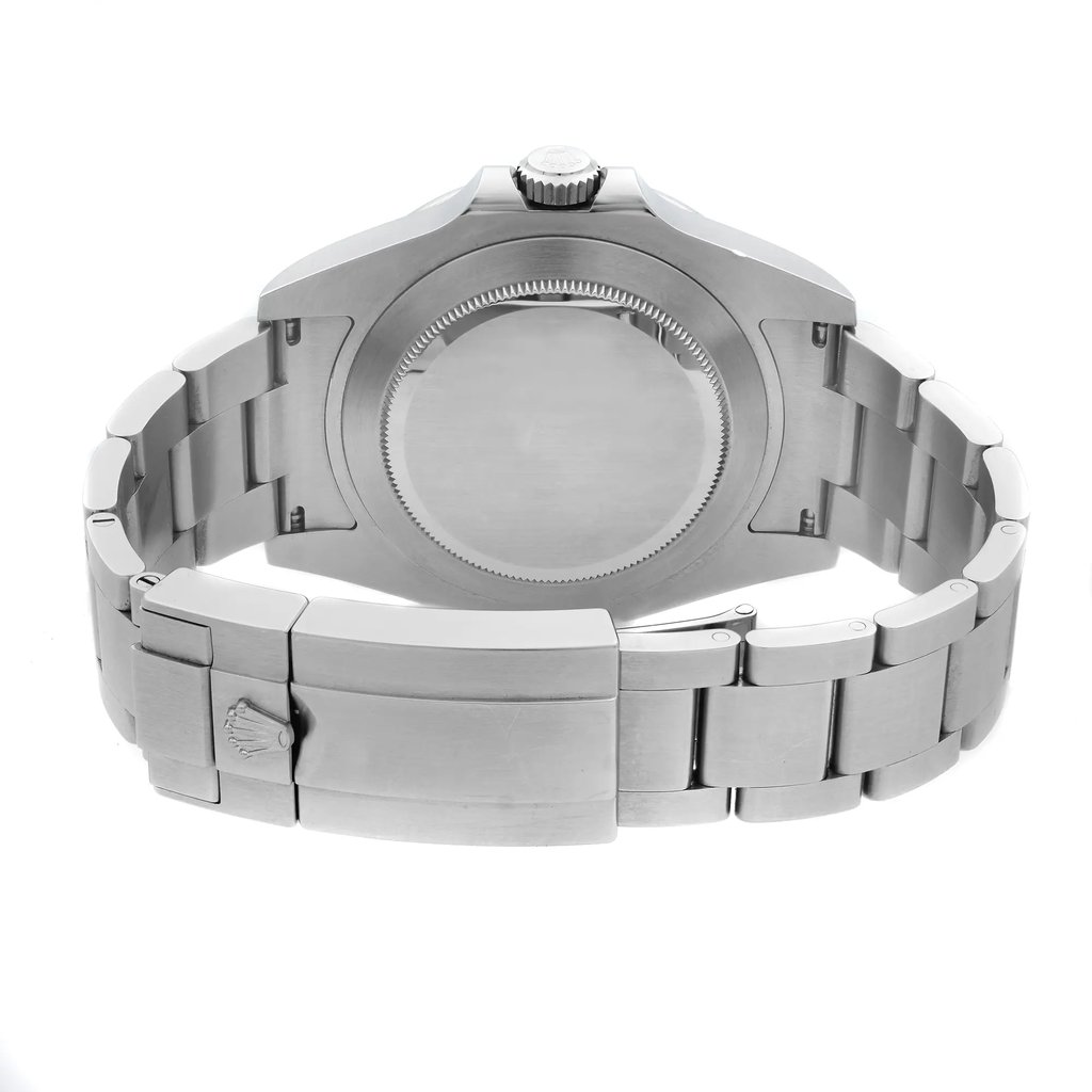 Back View Of {Caseback} Back Case And Closed Stainless Steel Band Of Rolex 116334 Watch Pre Owned Condition