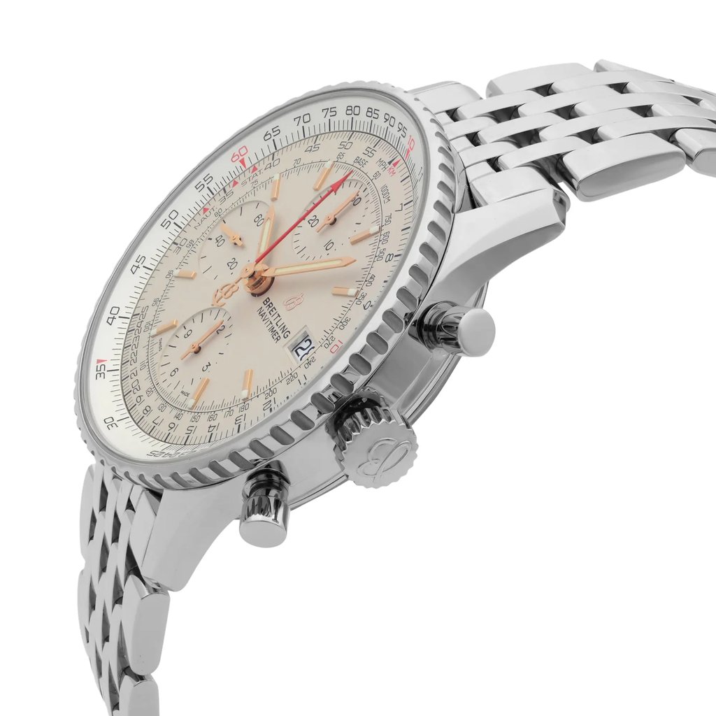 View Of Crown Facing Side Of Breitling A13324121G1A1 Stainless Steel Watch Pre Owned Condition