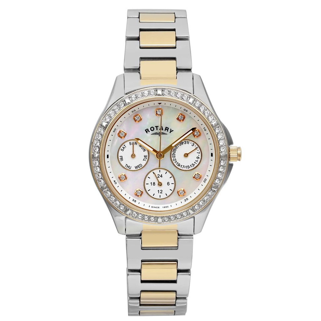 Front Full View Of Rotary LB00066/41 Stainless Steel Watch Unworn Condition {Product Condition}