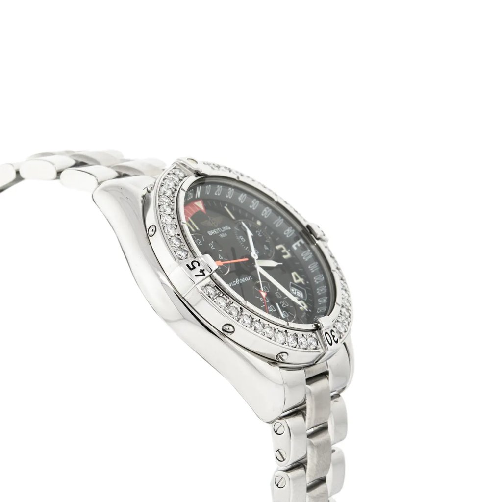 View Of Opposite Crown Facing Side Of Breitling A530401 Stainless Steel Watch Pre Owned Condition