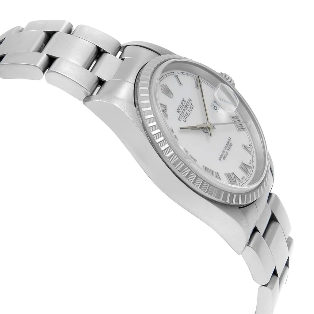 View Of Opposite Crown Facing Side Of Rolex 16220 Stainless Steel Watch Pre Owned Condition