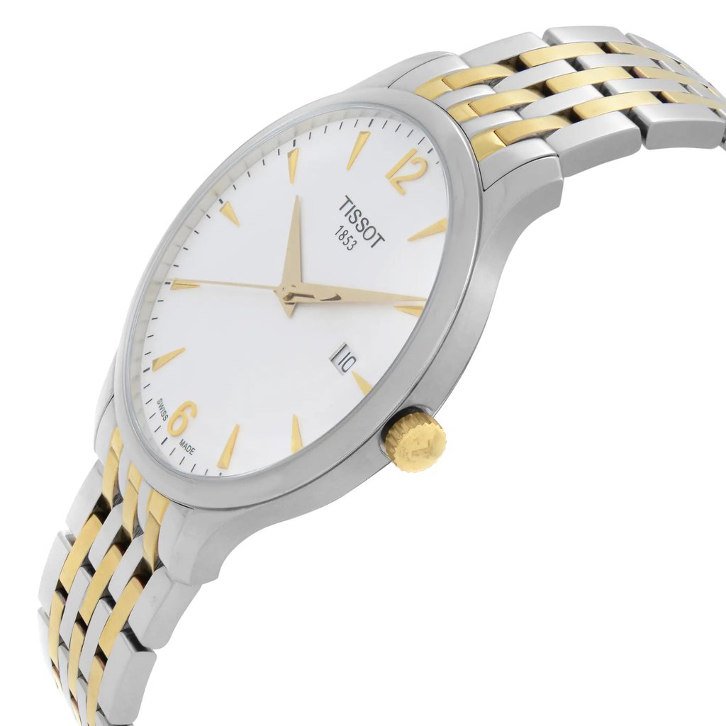 View Of Crown Facing Side Of Tissot T063.610.22.037.00 Stainless Steel Watch Pre Owned Condition