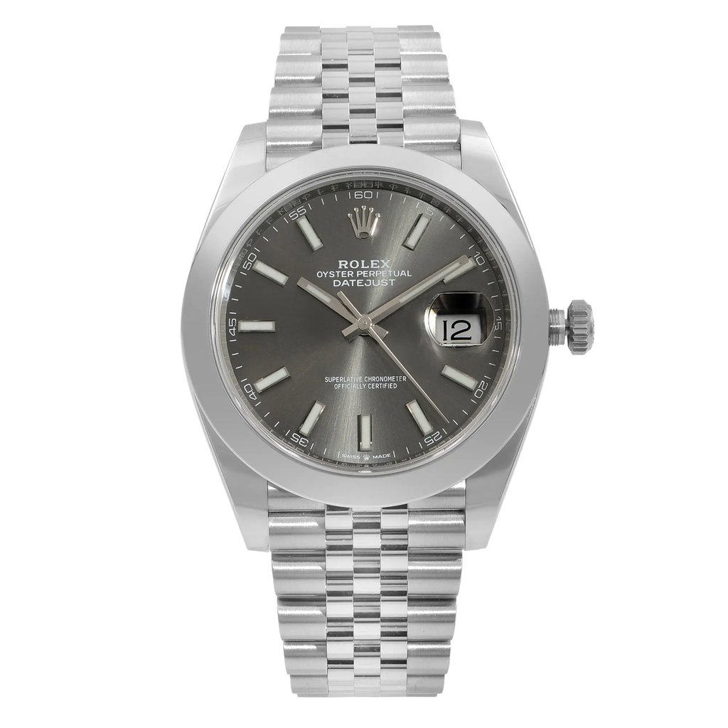 Front Full View Of Rolex 126300 Stainless Steel Watch Pre Owned Condition {Product Condition}
