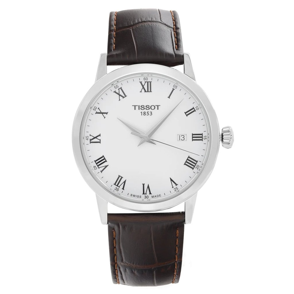 Front Full View Of Tissot T129.410.16.013.00 Stainless Steel Watch Display Model Condition Excellent