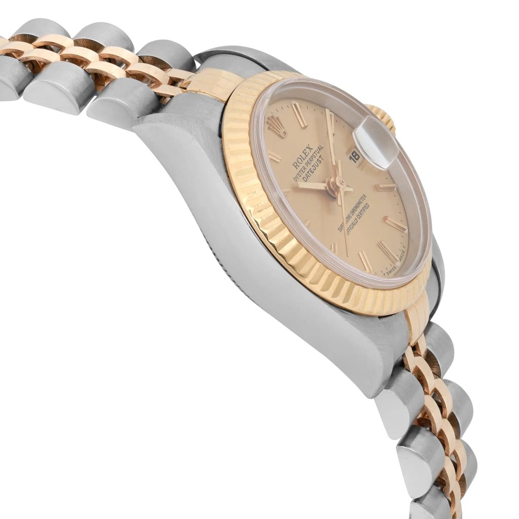 View Of Opposite Crown Facing Side Of Rolex 69173 Stainless Steel Watch Pre Owned Condition