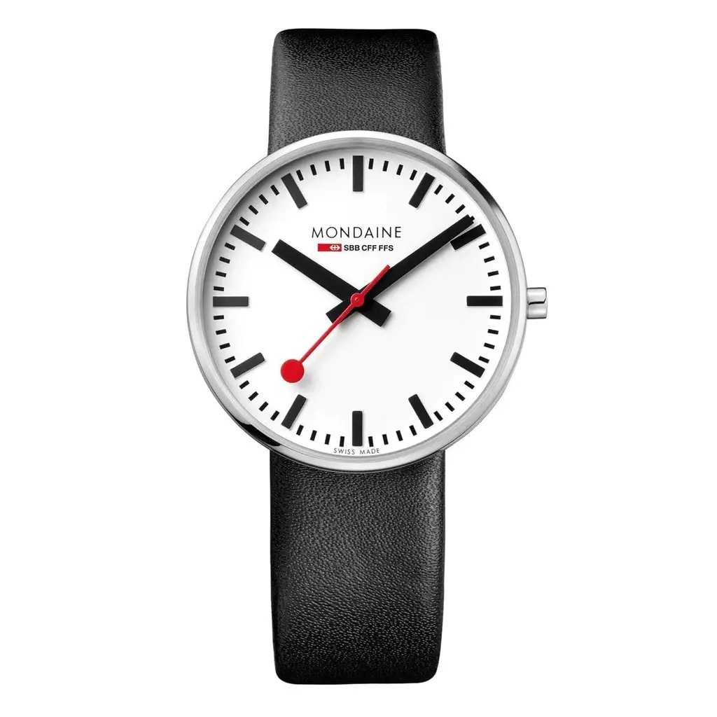 Front Full View Of Mondaine MSX.4211B.LB Stainless Steel Watch Display Model Condition Excellent
