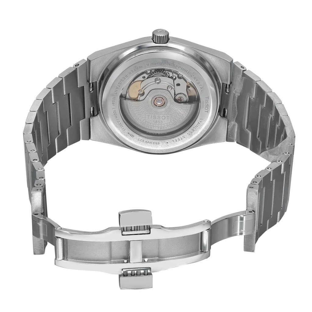 Back View Of Exhibition Back Case And Open Stainless Steel Band Of Tissot T137.407.11.051.00 Watch Display Model Condition