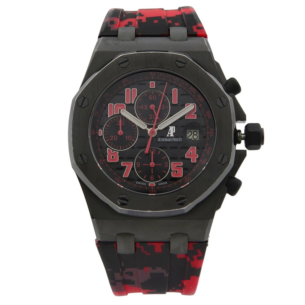 Front Full View Of Audemars Piguet 26186SN.OO.D101CR.01 Stainless Steel Watch Pre Owned Condition {Product Condition}