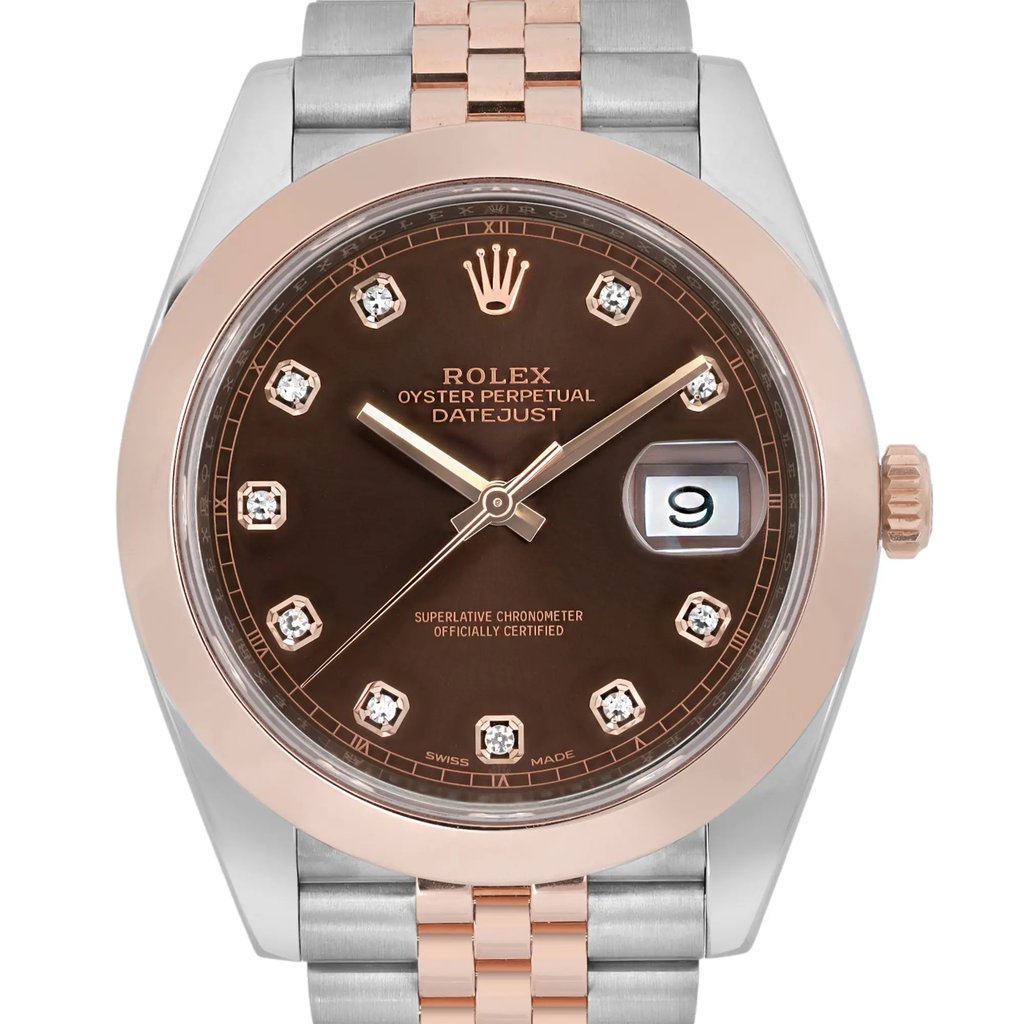 Up Close Front Facing Picture Of Rolex 126301 Stainless Steel Watch Pre Owned Condition
