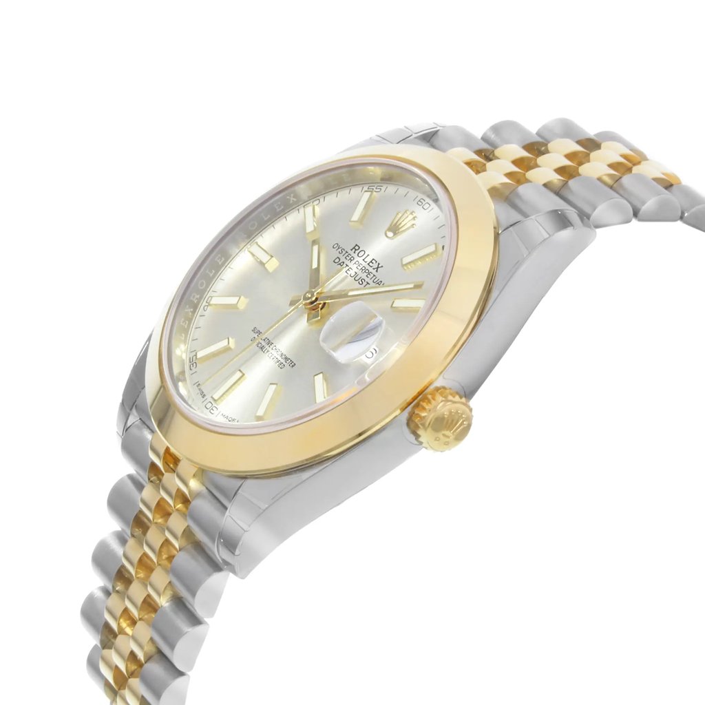 View Of Crown Facing Side Of Rolex 126303 Stainless Steel Watch Pre Owned Condition