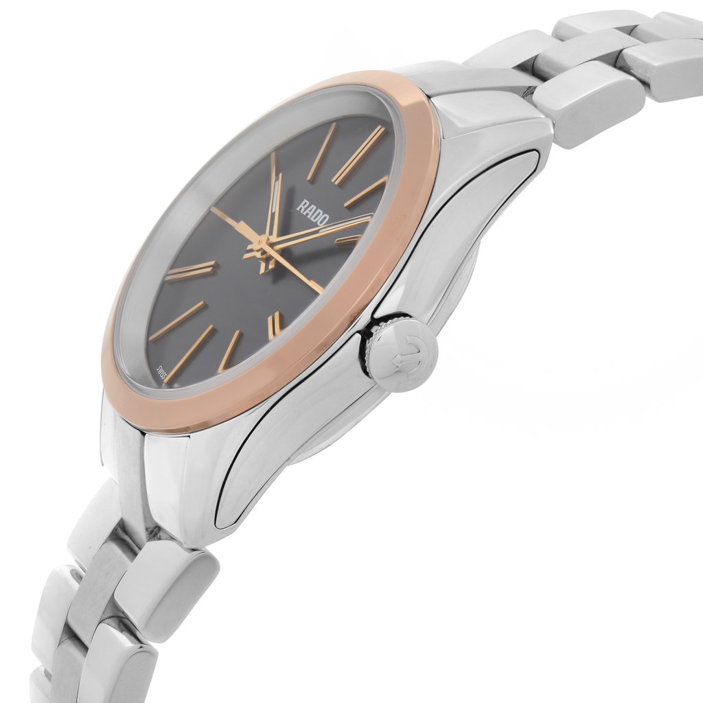 View Of Crown Facing Side Of Rado R32976163 Stainless Steel Watch Unworn Condition