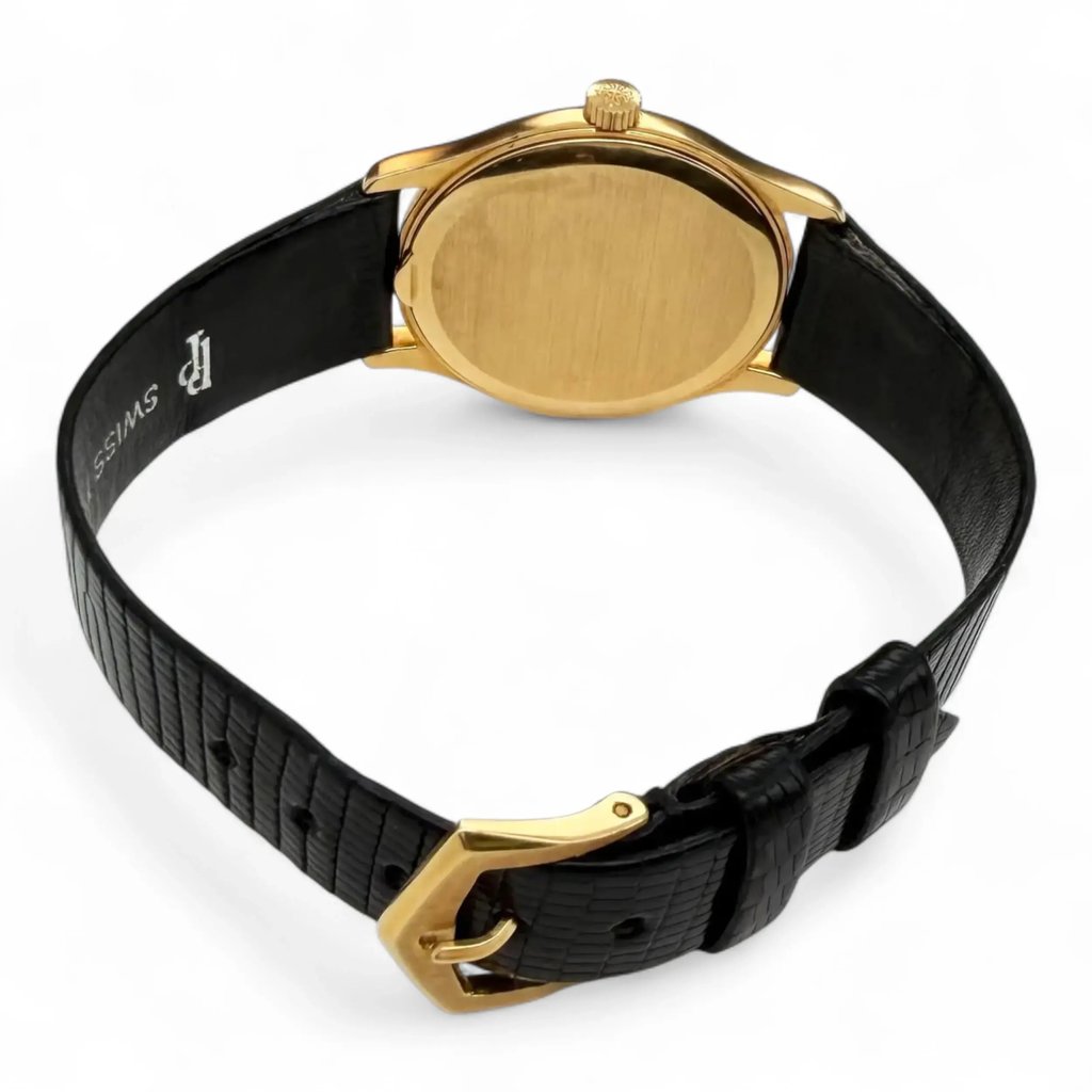 Back View Of Snap Back Case And Closed Leather Band Of Patek Philippe 3923J Watch Pre Owned Condition