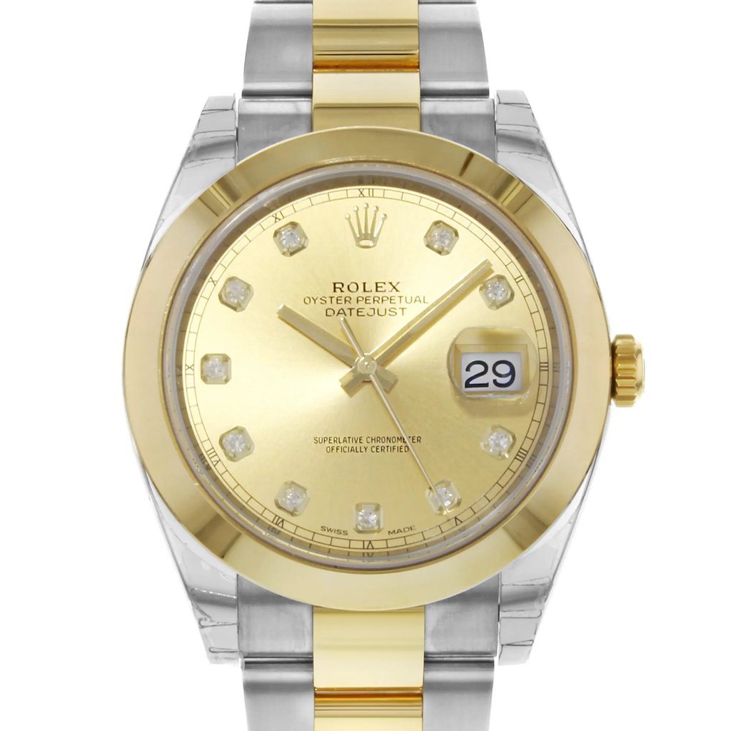 Up Close Front Facing Picture Of Rolex 126303 Stainless Steel Watch Unworn Condition