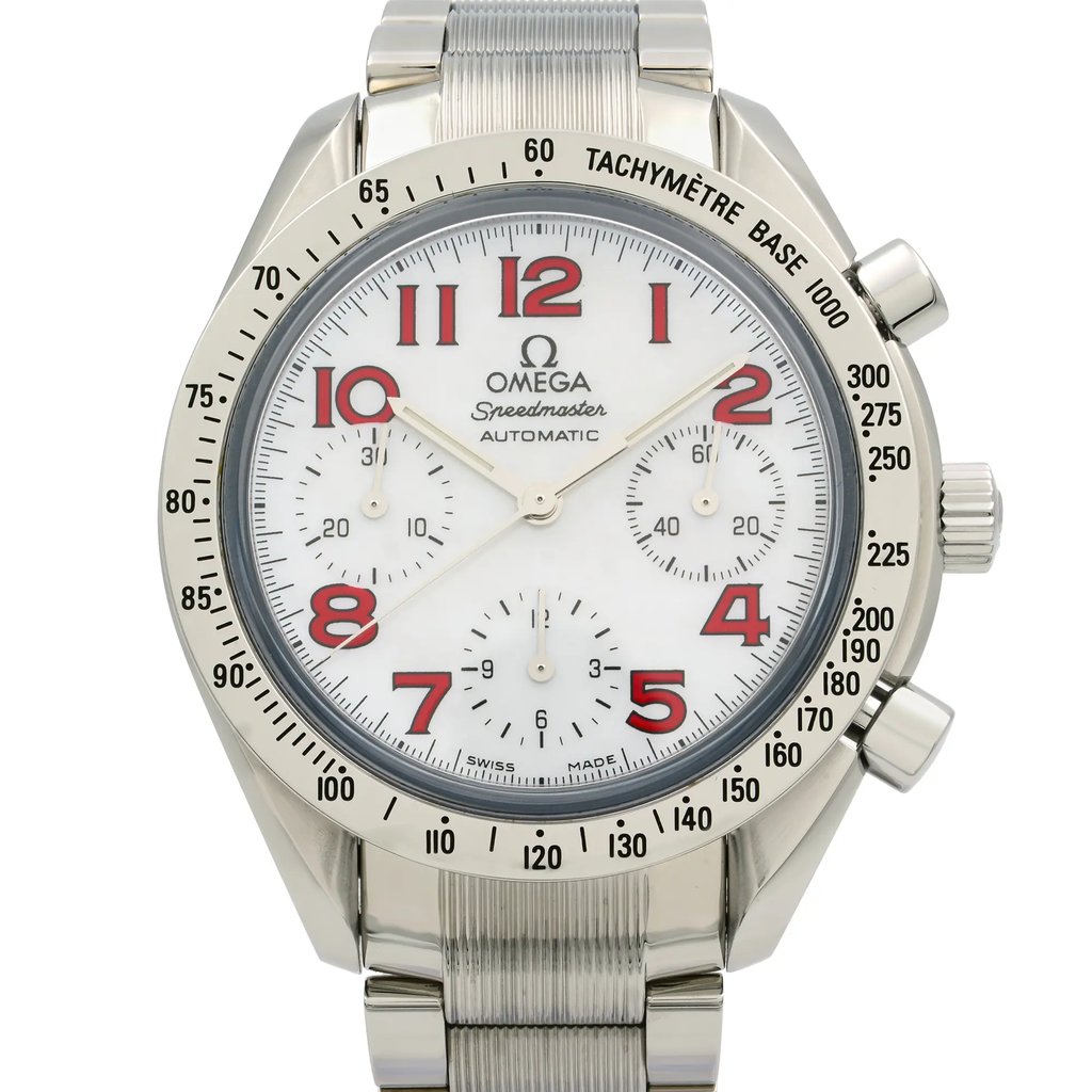 Up Close Front Facing Picture Of OMEGA 3534.79.00 Stainless Steel Watch Pre Owned Condition