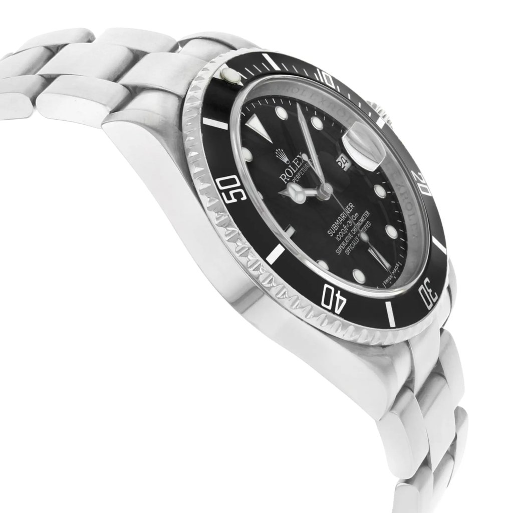 View Of Opposite Crown Facing Side Of Rolex 16610 Stainless Steel Watch Pre Owned Condition