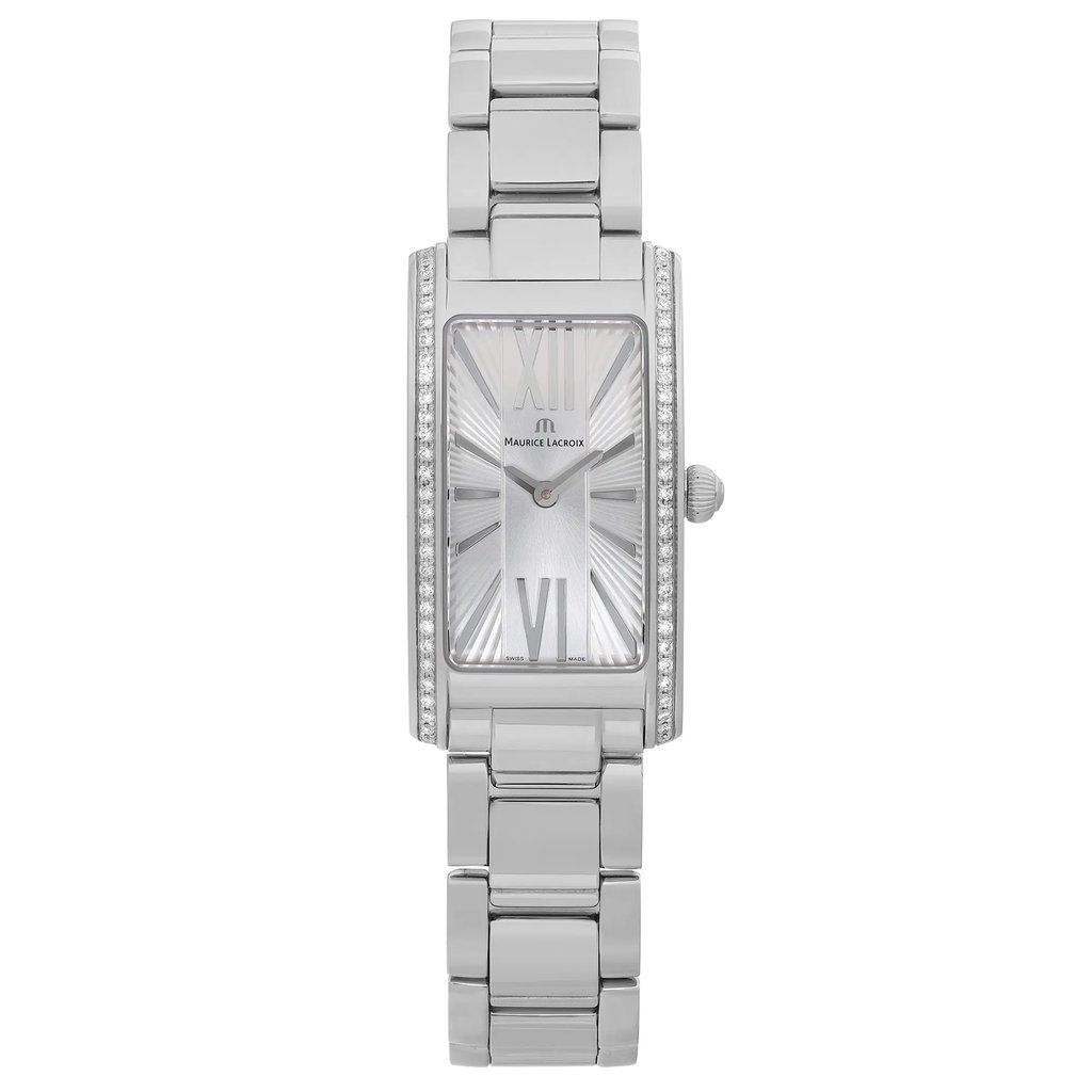 Front Full View Of Maurice Lacroix FA2164-SD532-114 Stainless Steel Watch Unworn Condition Excellent